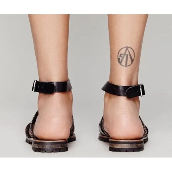 Free People Boho Strappy Black Multi Balkan Sandal 9.5 - Picture 3 of 8